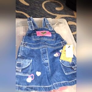 2 piece girls overall set